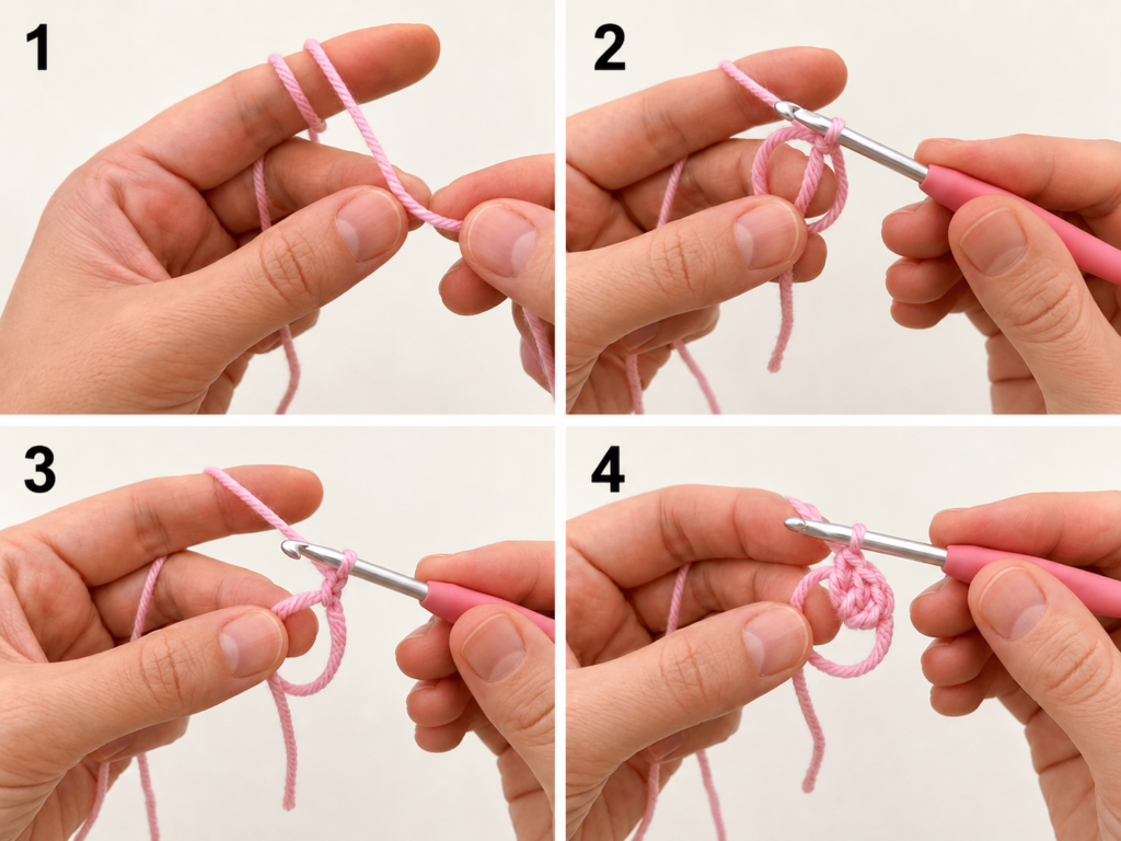 how to make a magic ring for tiny crochet flower